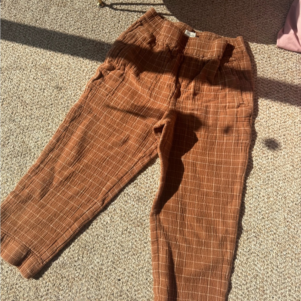 Brown Plaid Pants